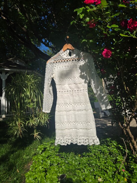 Two Sisters Dresses & Skirts - Long sleeve white lace mini dress from Two Sisters NWT!!